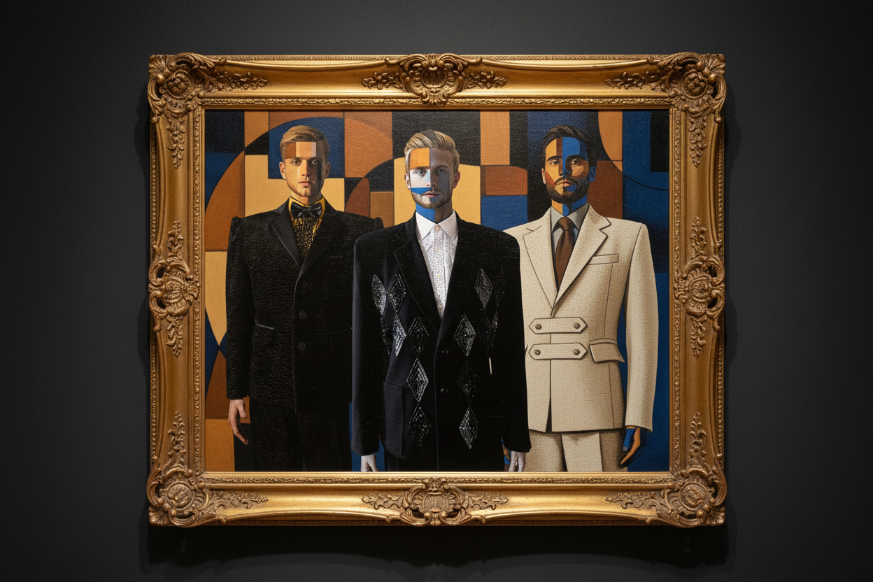 Stacy Stewart Smith Menswear for Fall idealized as a Picasso painting.
