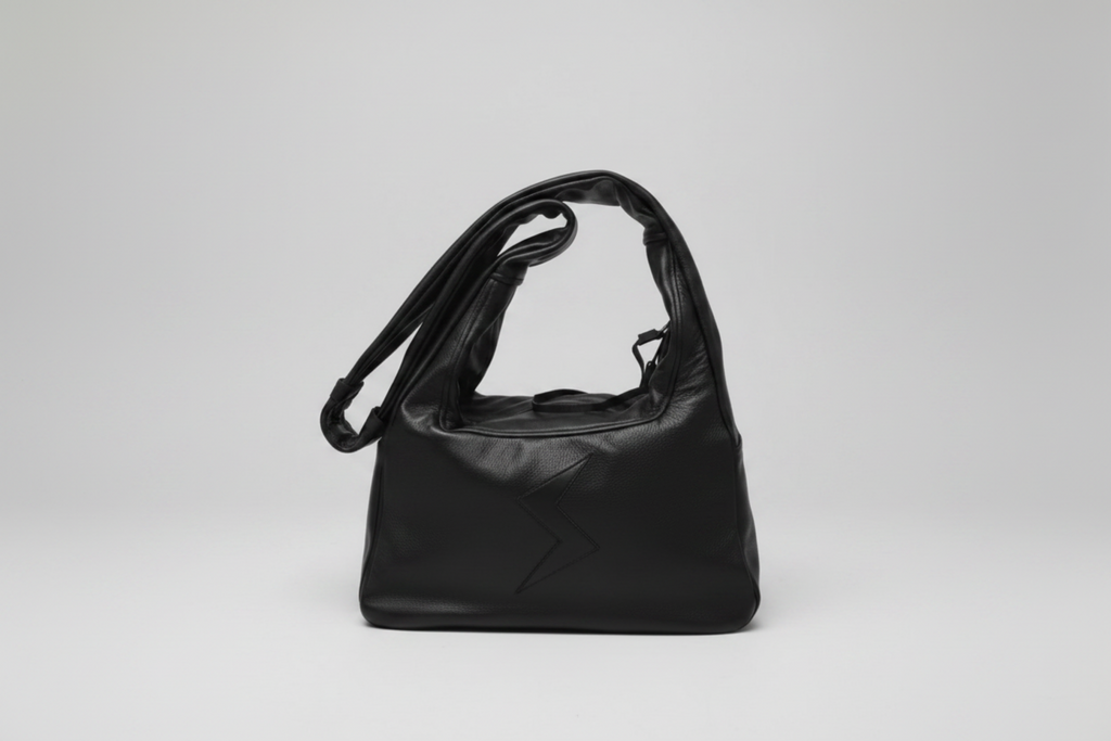 Stacy Stewart Smith Men's Trapezoid Leather Messenger Bag — Geometric Design, Maximum Interior Space