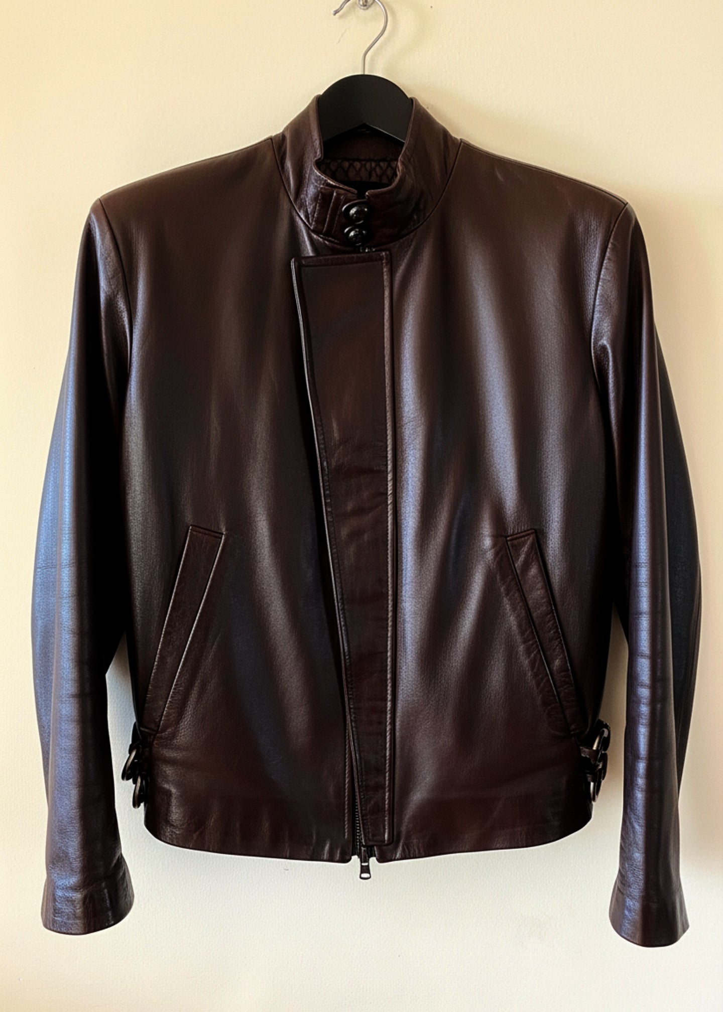 Stacy Stewart Smith Men's Flange-Back Leather Moto Jacket