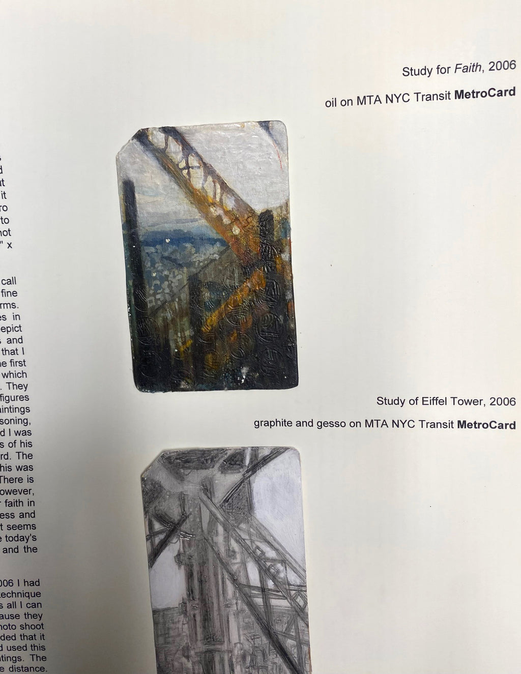 Study for Faith, 2006 Oil on NYC Metrocard by Stacy Stewart Smith