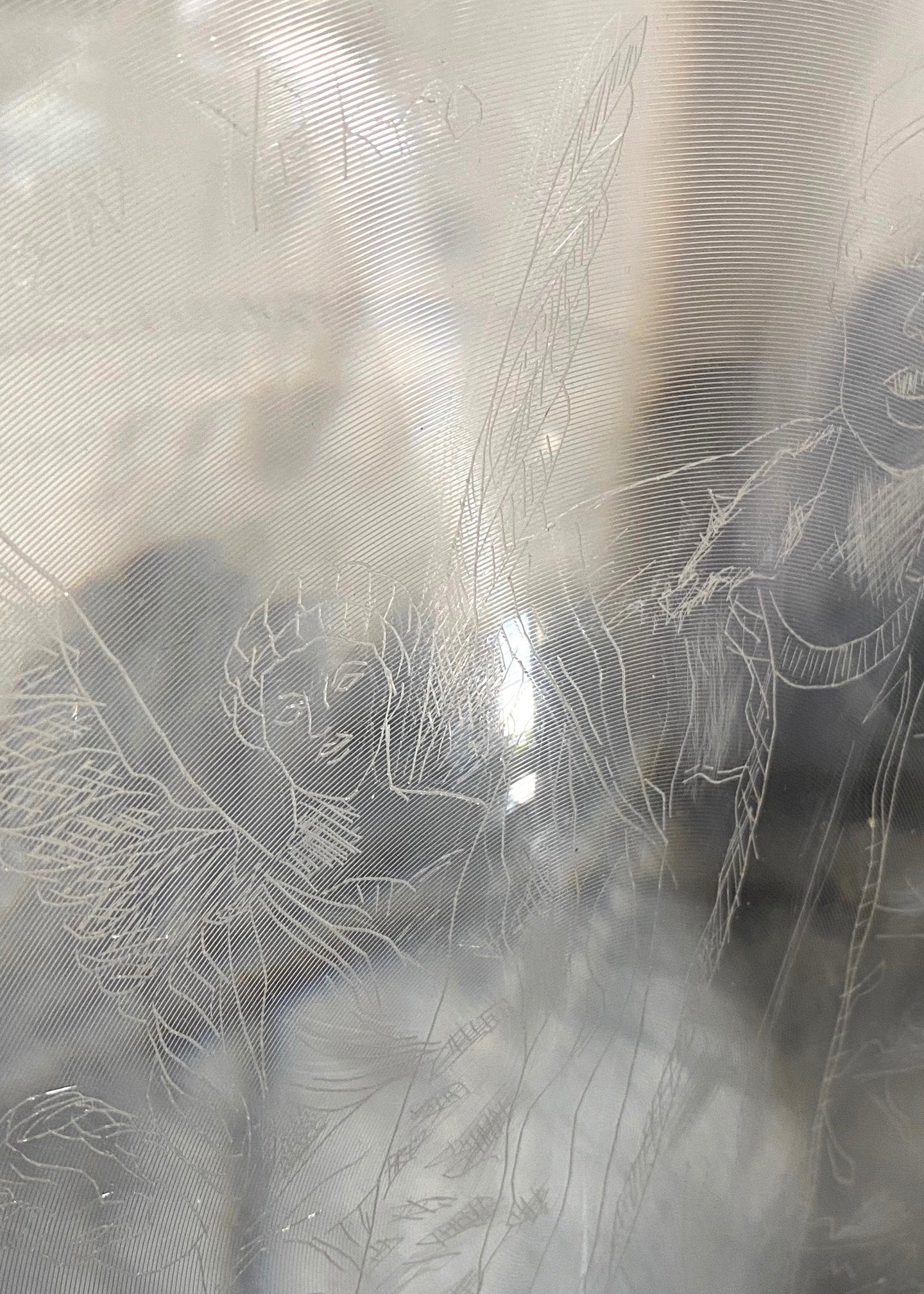 Sanctuary of Dreams: Week Three Painting shadow box by Stacy Stewart Smith Front view Detail of angelic presence.