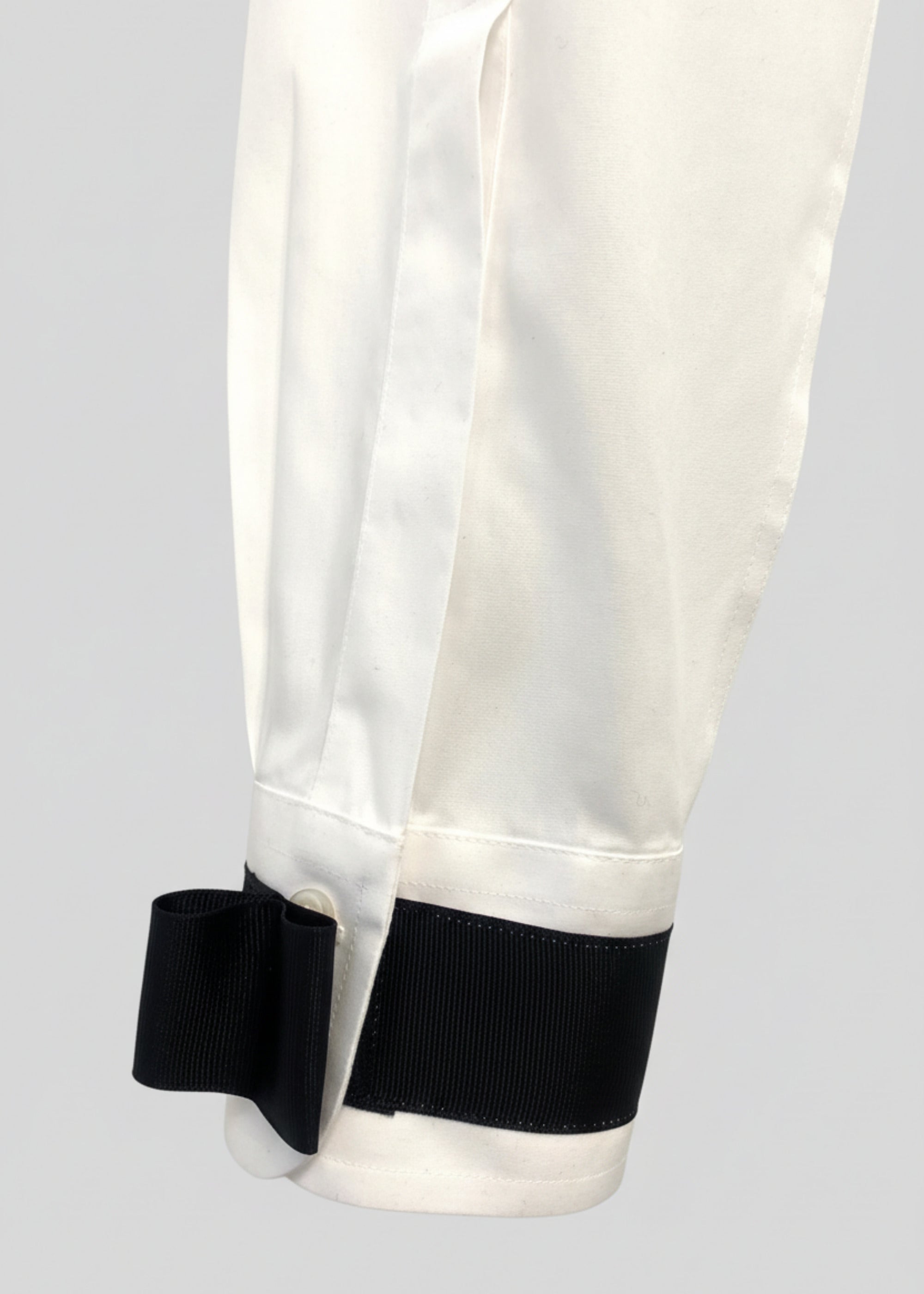 Stacy Stewart Smith Men's Leviathan Scales Western Tuxedo Shirt on a hanger  zoomed back sleeve and cuff view.