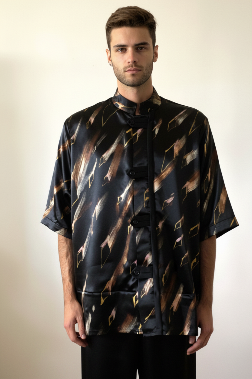 Stacy Stewart Smith Men's Rhombus Shower Poolside Shirt-Jacket