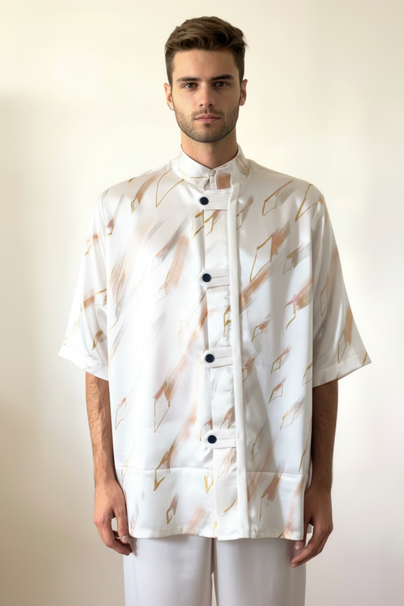 Stacy Stewart Smith Men's Rhombus Shower Poolside Shirt-Jacket
