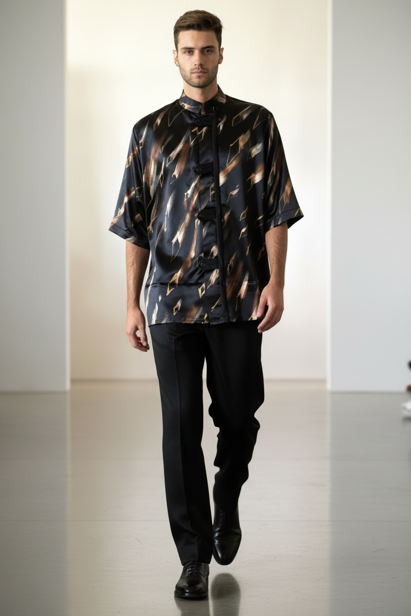 Stacy Stewart Smith Men's Rhombus Shower Poolside Shirt-Jacket