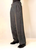 Stacy Stewart Smith Men's Highland Gentry Diamond Tweed Suit 3/4 view pants only on a mannequin standing 6'3" with an Ivory backdrop.