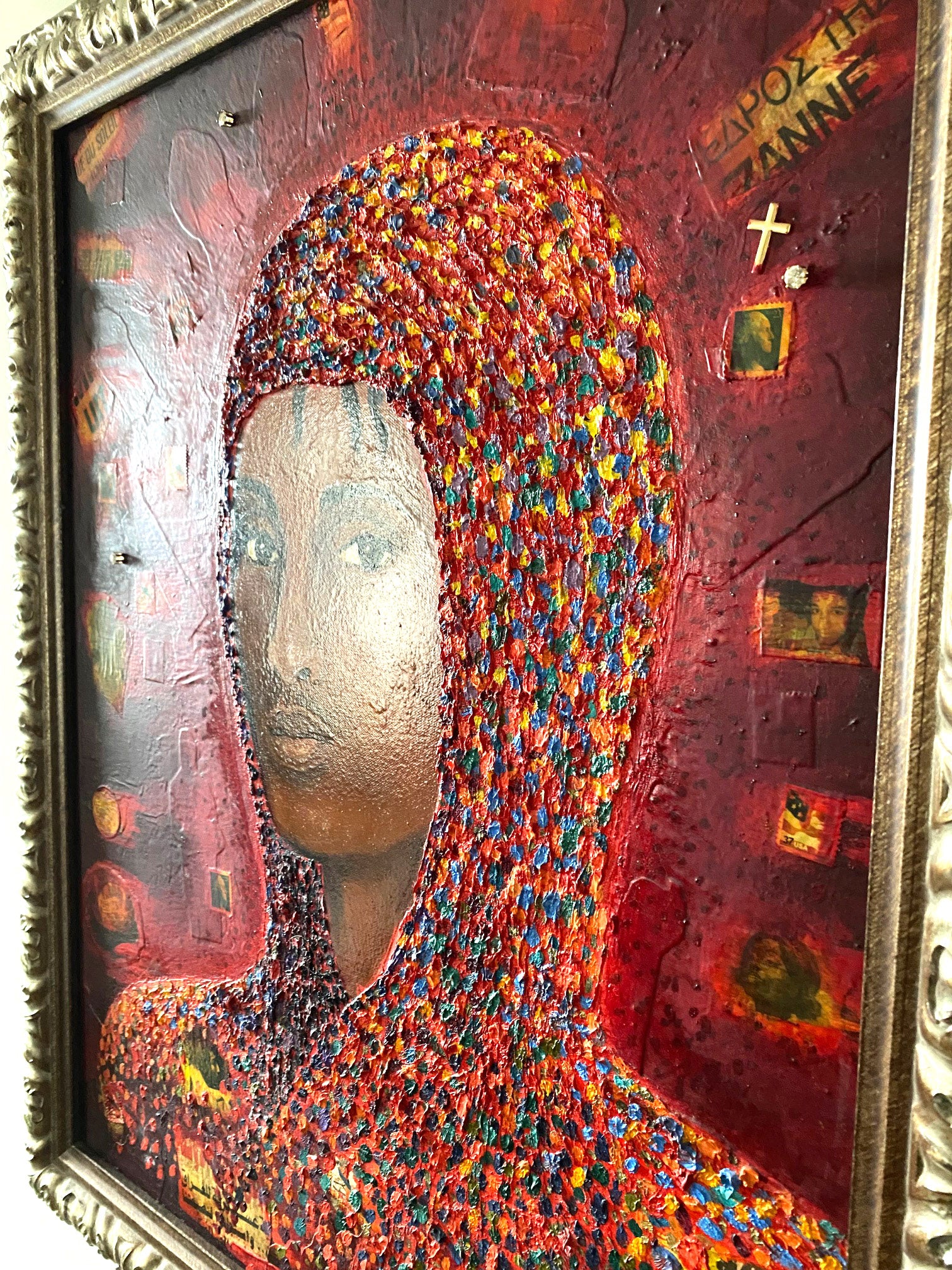 The Anointing, 2002 Oil and Mixed Media Found Objects on Canvas Stacy Stewart Smith