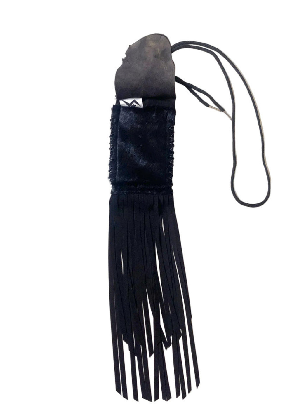 Stacy Stewart Smith Hair-On Calf Fringed Hope Wallet front view open top with white background.