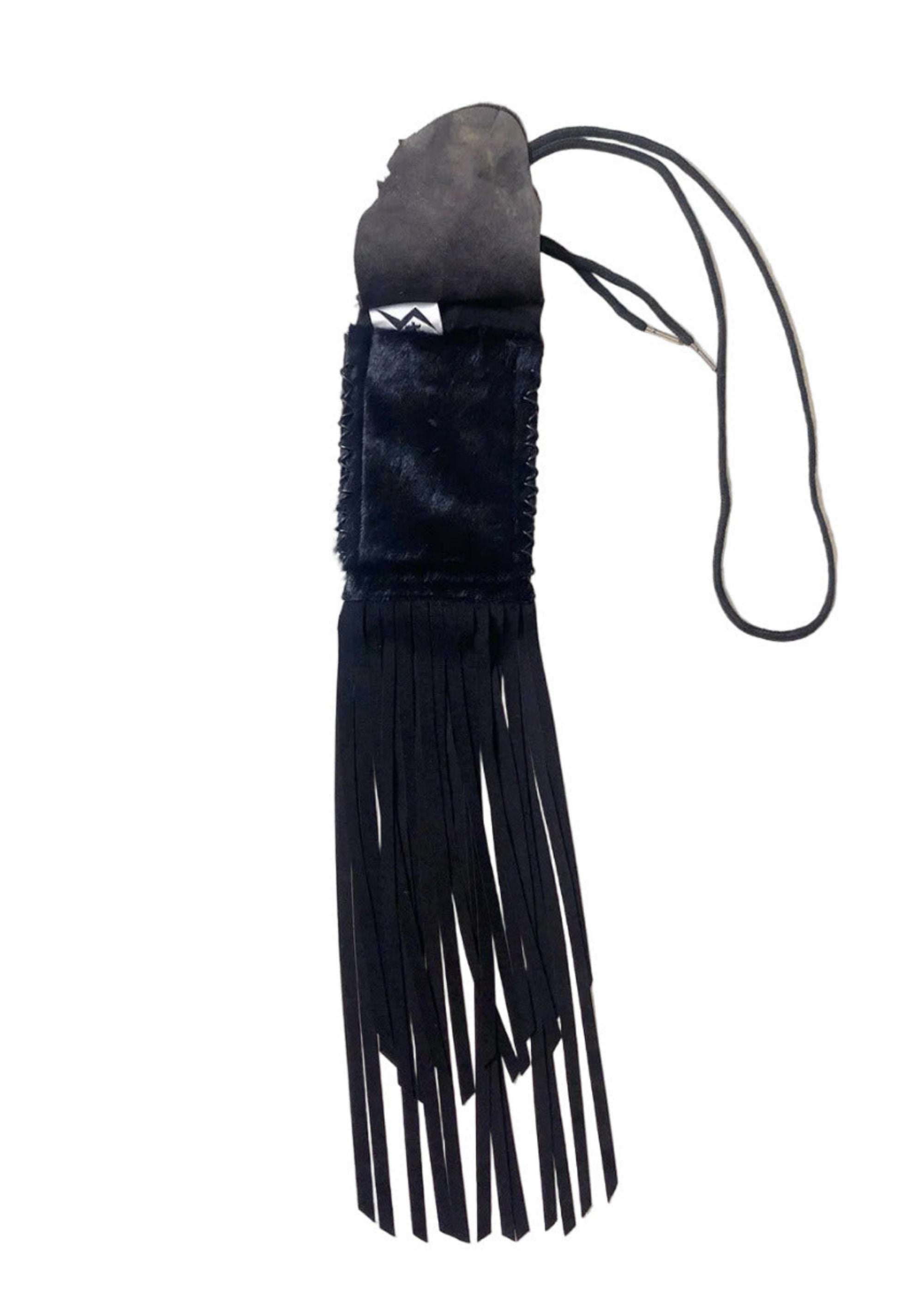 Stacy Stewart Smith Hair-On Calf Fringed Hope Wallet front view open top with white background.