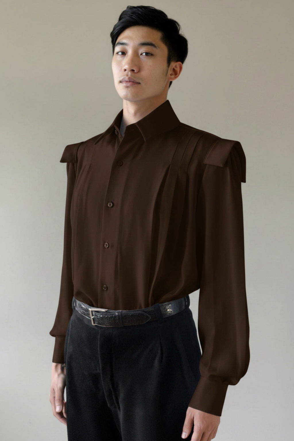 Stacy Stewart Smith Men's Poet Laureate Silk Dress Shirt with Detachable Jabot