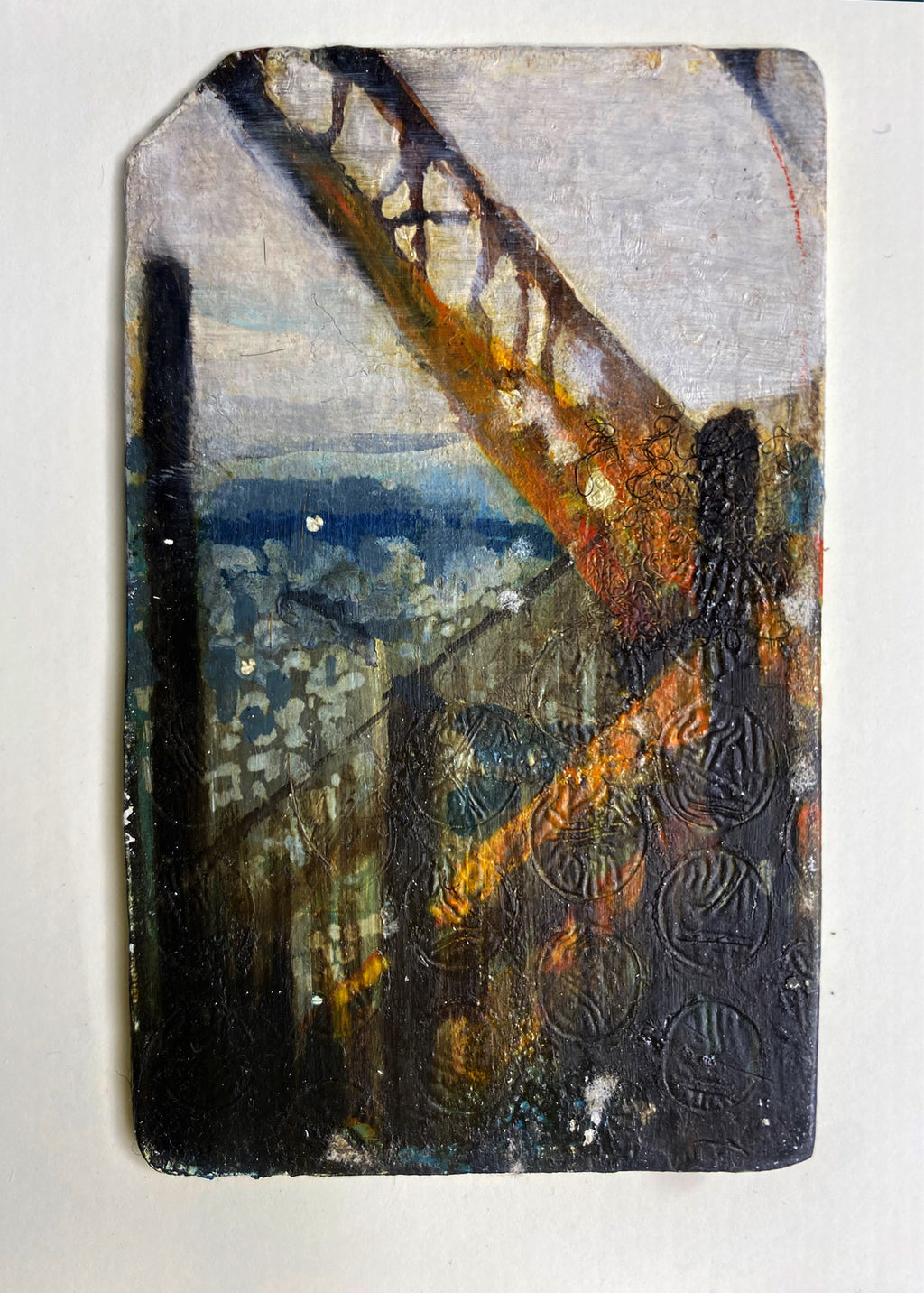 Study for Faith, 2006 Oil on NYC Metrocard by Stacy Stewart Smith