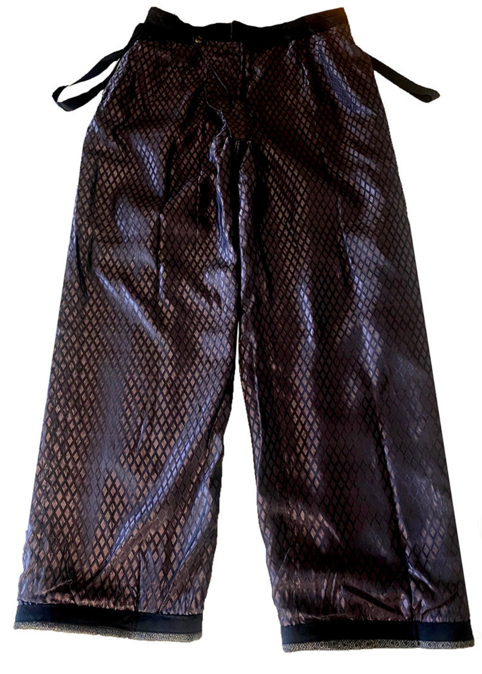 Stacy Stewart Smith Men's Highland Gentry Diamond Tweed Suit flat lining front view pants only on a white surface.