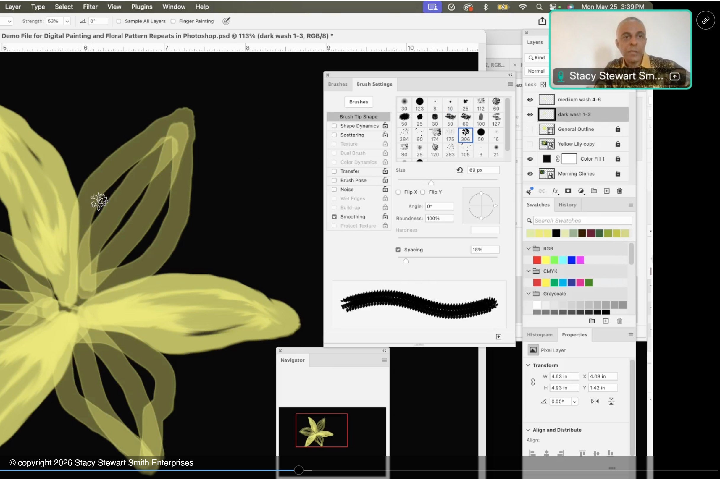 Atelier Académics with Stacy Stewart Smith — Couture CAD: Digital Painting & Floral Pattern Repeats in Photoshop