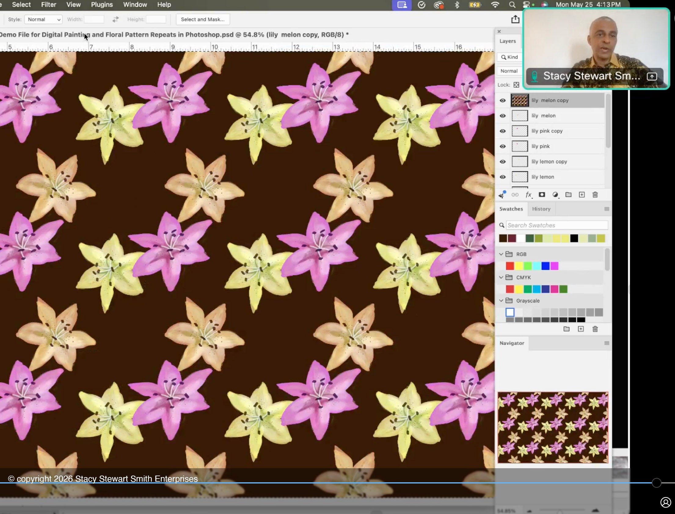 Atelier Académics with Stacy Stewart Smith — Couture CAD: Digital Painting & Floral Pattern Repeats in Photoshop