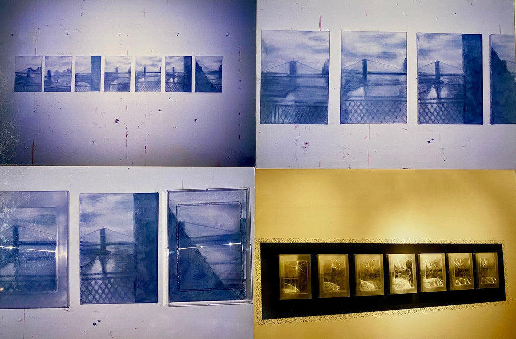Sanctuary of Dreams: Week Three Painting shadow box installation and various stages of work by the artist at his Brooklyn studio and gallery in 2004 all copyright Stacy Stewart Smith. 