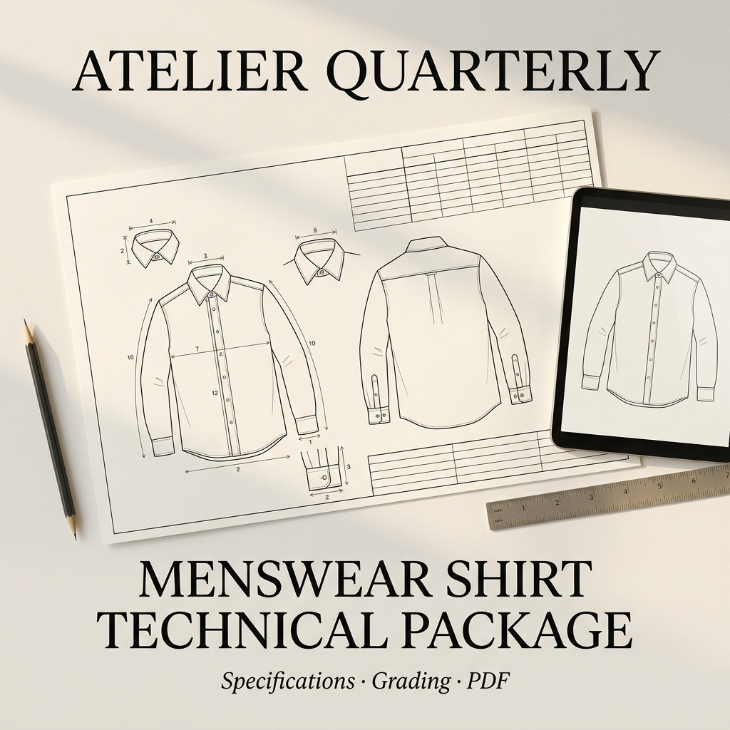 Atelier Quarterly menswear shirt technical package product cover