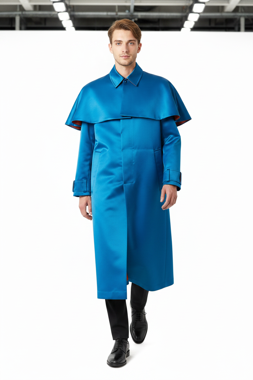 Baron Coat — Teal Runway Stride