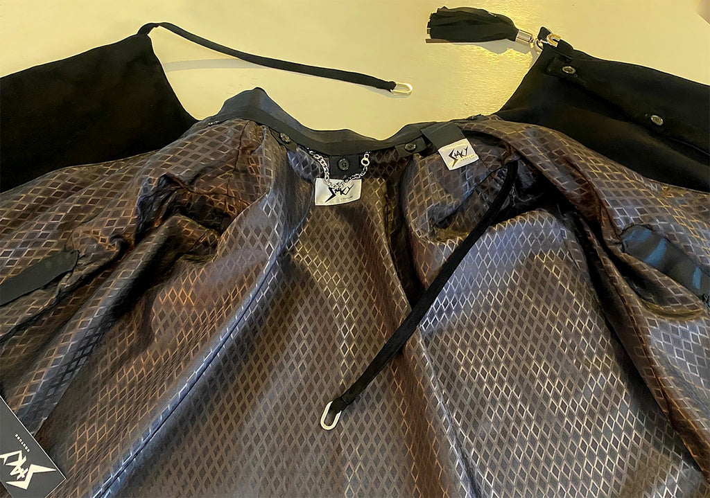 Stacy Stewart Smith Men's Suede Paris Opera Cape lining top portion view.