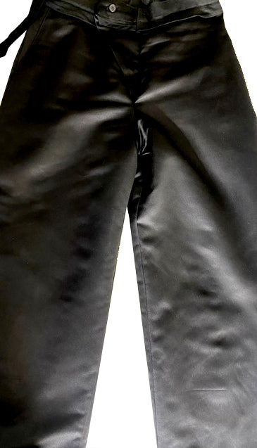 Stacy Stewart Smith Men's Faux Persian lamb pleated Windsor pants lining front view.