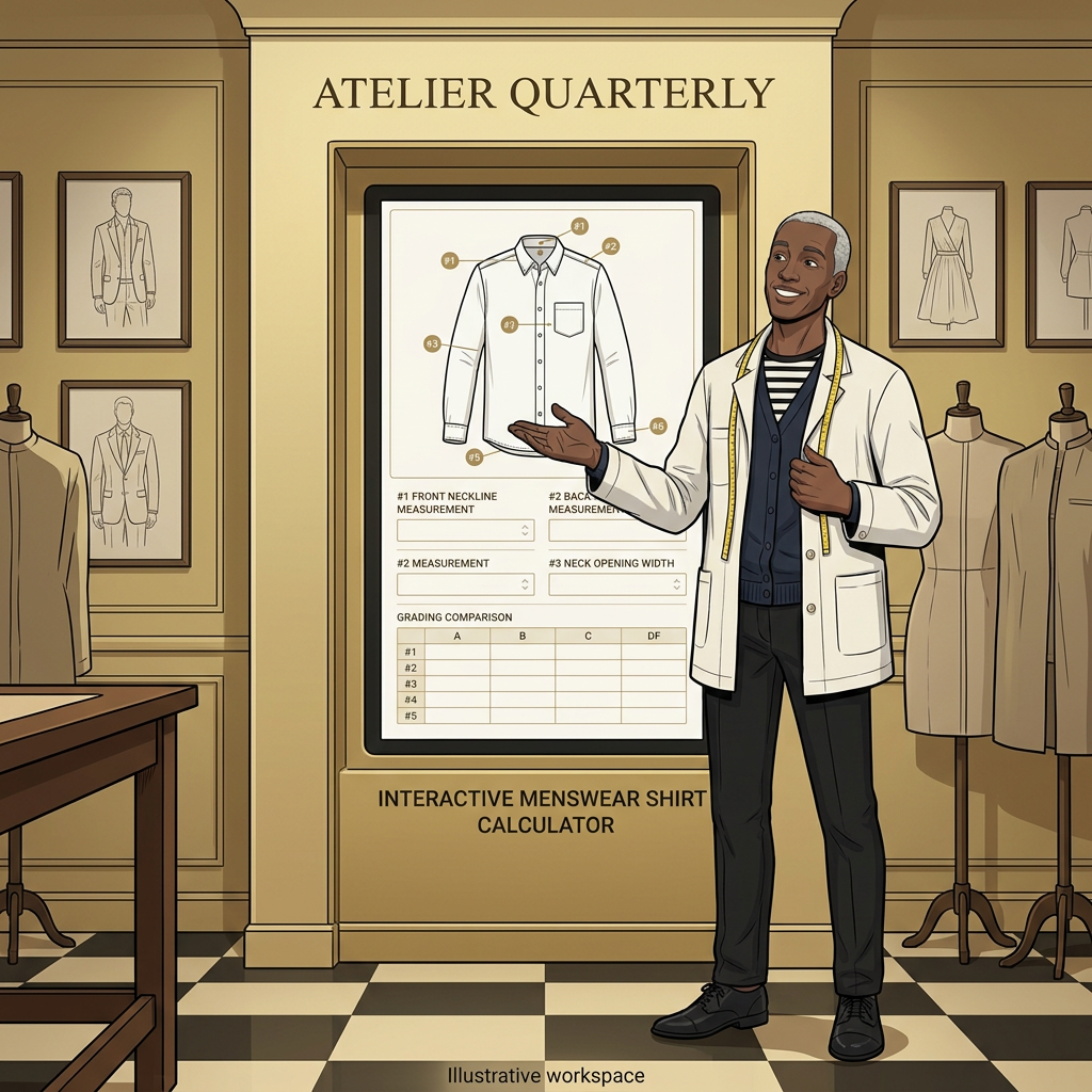 Couture presenting a wall-mounted interactive menswear calculator in the atelier