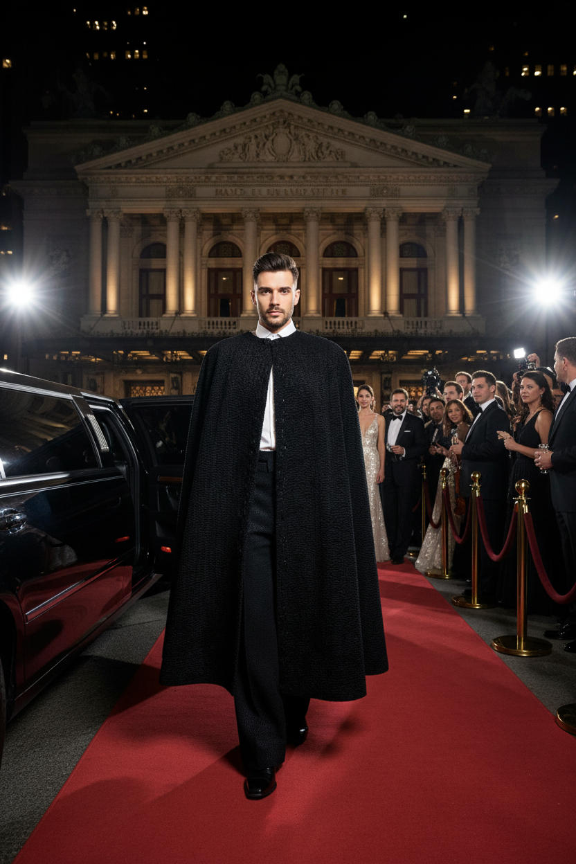 Grand Soir Cape — Met Opera Limousine Arrival
