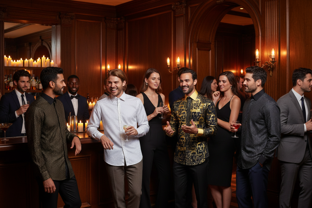 Hand Painted Shirt Collection — Cocktail Party Editorial